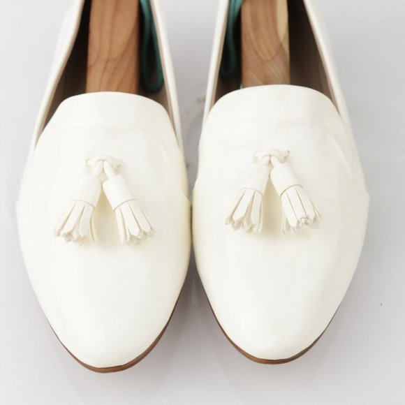 Elegant White Tassel Loafers for Women - Picture 4 of 12